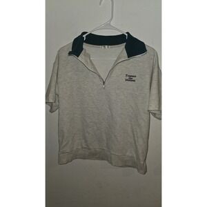 Colza Treasure The Moment Quarter Zip Sporty Athletic Short Sleeve Shirt Sz S